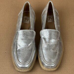 Dolce Vita Women’s Silver Metallic Loafers Slip-On Shoes Size 6 New